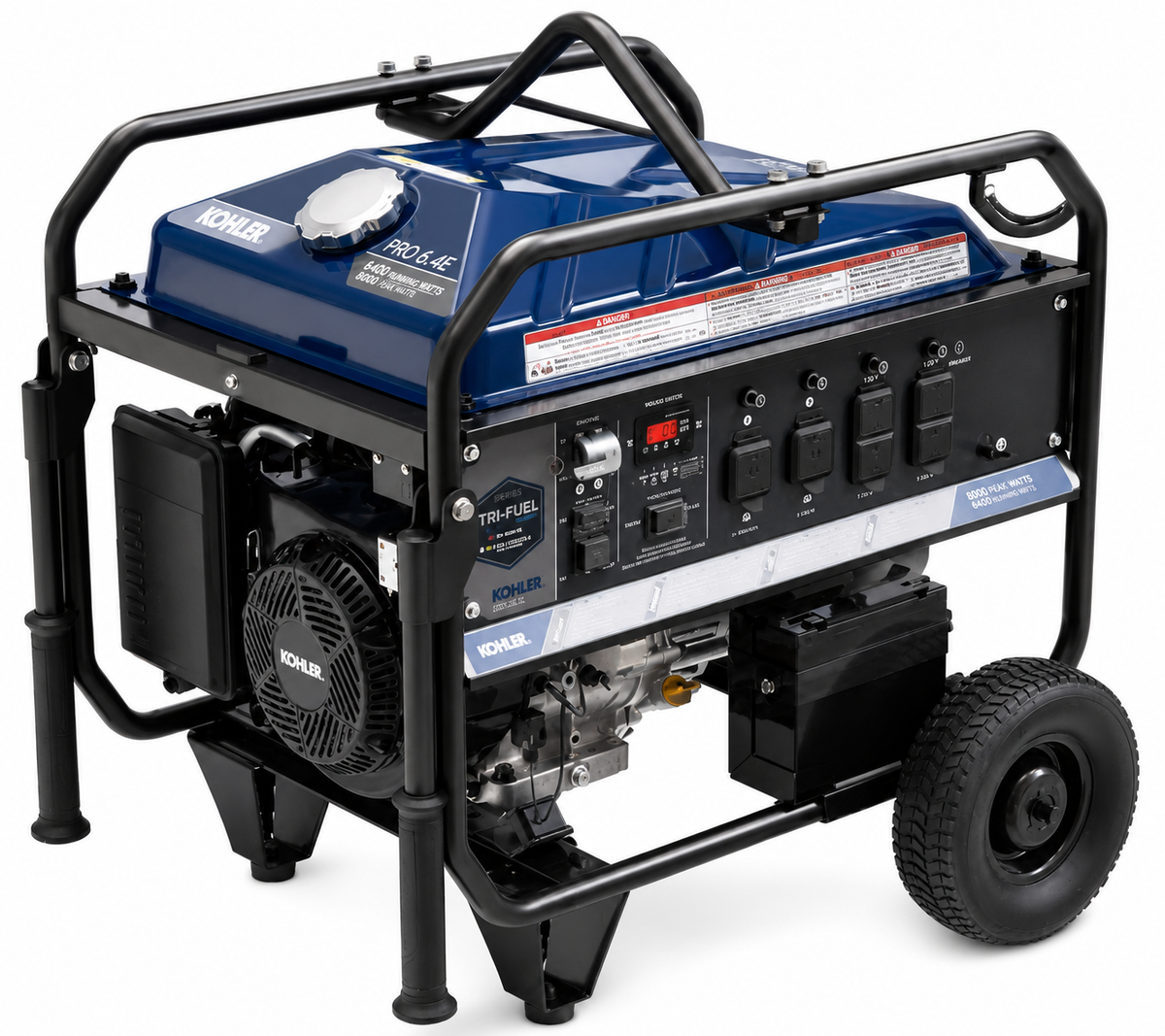 Kohler PRO 6.4E 6,400-Watt Tri-Fuel Portable Generator with Electric Start
