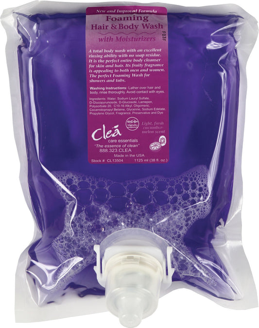 Clea® Moisturizing Foaming Hair & Body Wash – 1125 mL | 4/Case