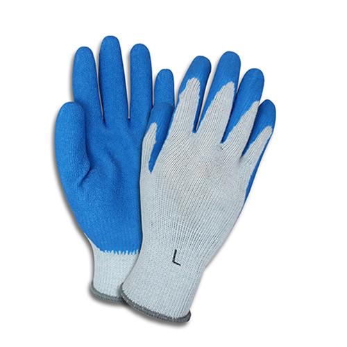 Safety Zone® Premium Latex-Coated Knit Work Gloves – Medium | Blue/Gray Crinkle Grip
