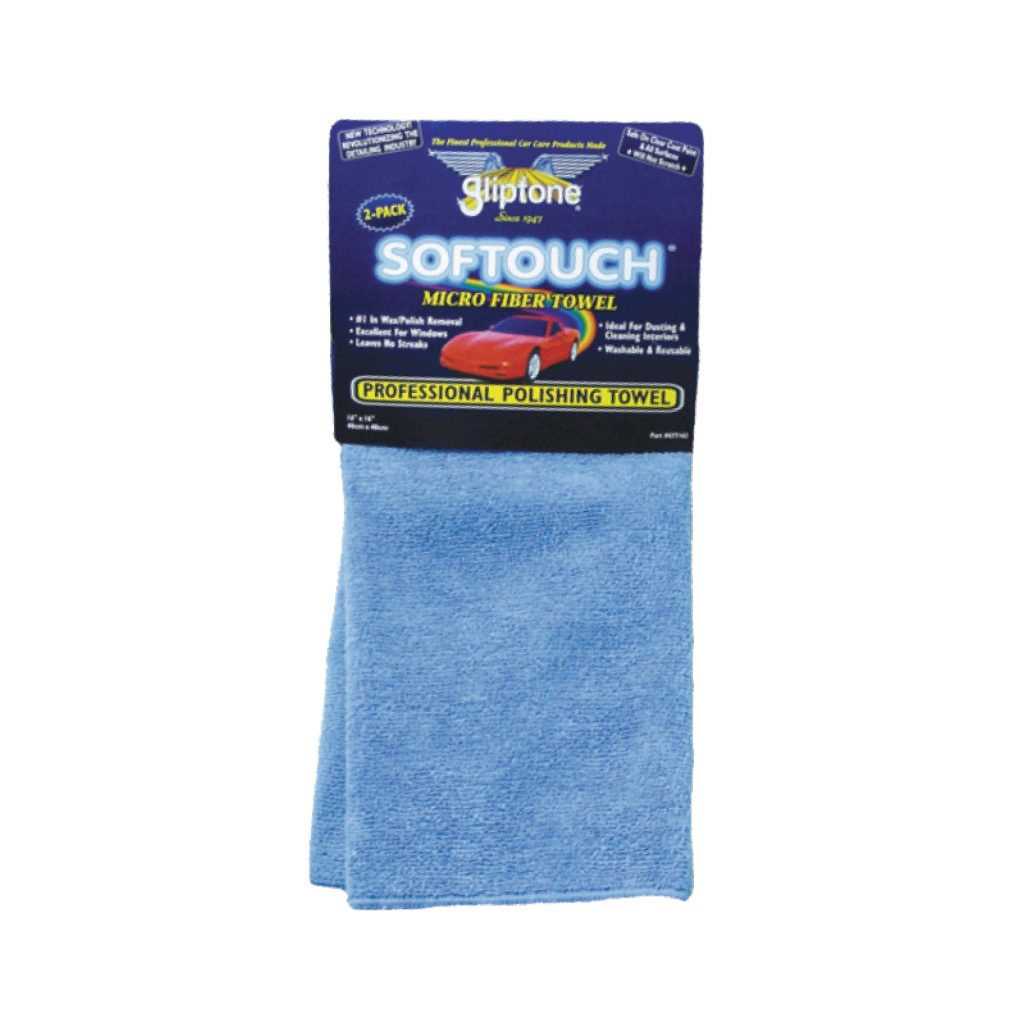 Gliptone Drying & Polishing Microfibre Cloth — Blue (2-Pack)