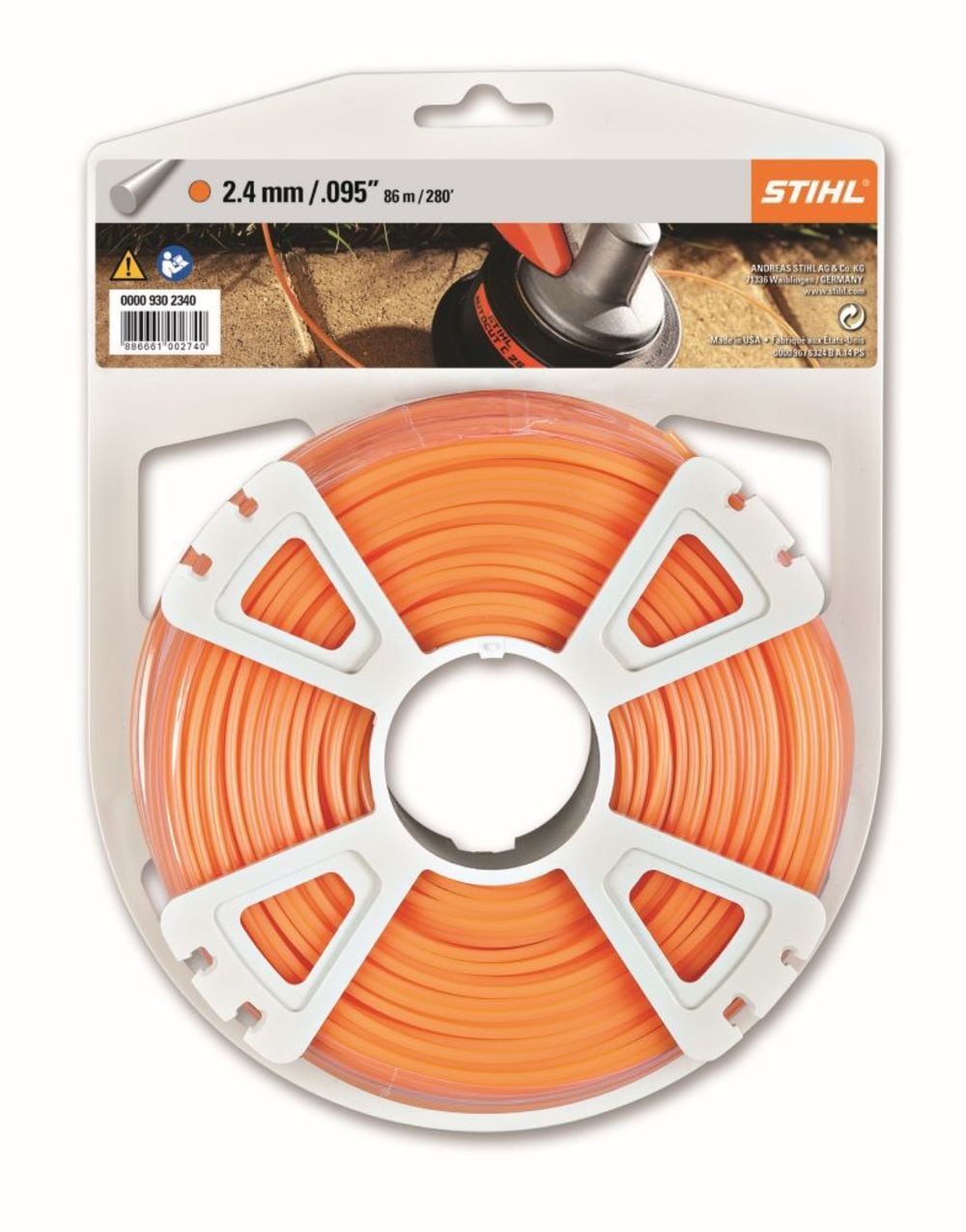 STIHL orange round trimmer line point 095 inch one pound 280 foot pack