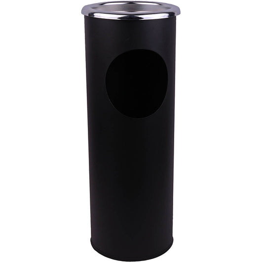 Combined Ashtray Stand & Litter Bin – Black