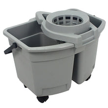 Impact® Plastic Divided Pail with Cone Wringer – 15 qt, Gray