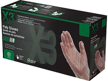 AMMEX® X3 Clear Poly Disposable Gloves – Medium | 1 mil, 500/Box