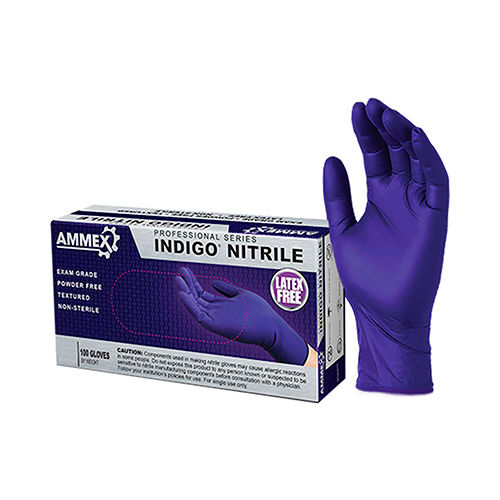 AMMEX® Professional Indigo Nitrile Exam Gloves – Medium | 3 mil, 100/Box