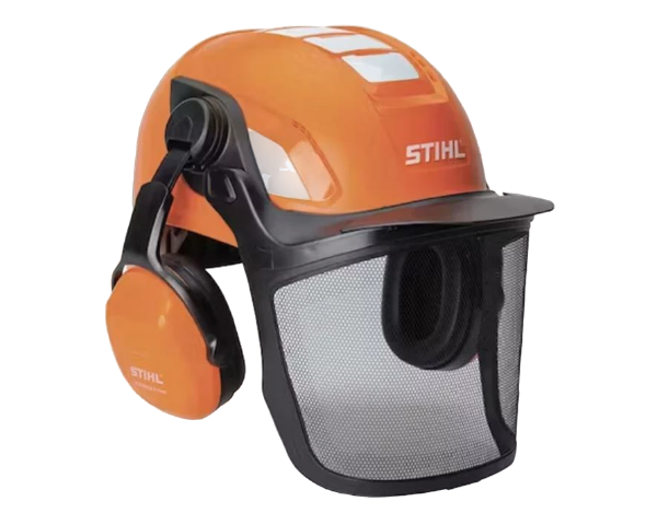 STIHL ADVANCE X-VENT forestry helmet system with mesh visor and ear protection