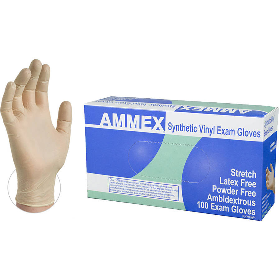 AMMEX® Professional Stretch Synthetic Vinyl Exam Gloves – Small | Powder-Free, 100/Box