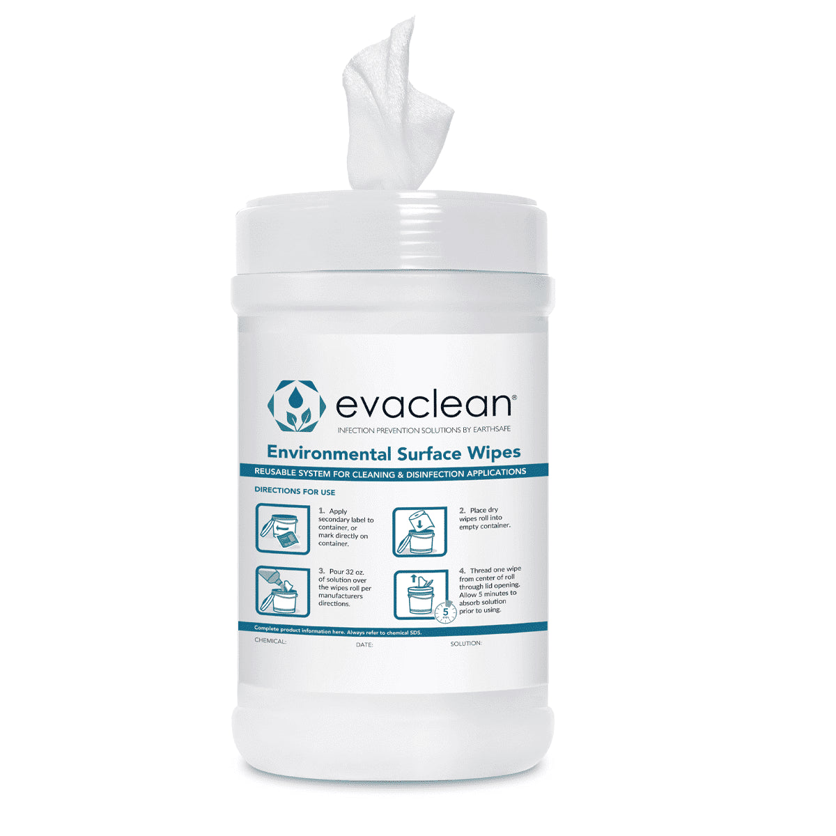 EvaClean® Small Wipes Bucket & Lid – For 160-Count Wipe System