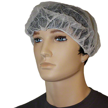 Impact® 24" White Polypropylene Disposable Bouffant Cap | 100/Bag