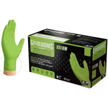 Gloveworks® Green Raised Diamond Texture Nitrile Gloves – Large | 8 mil, 100/Box