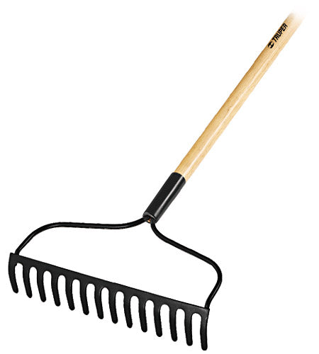 Truper 14-Tine Garden Rake with 48 in Wood Handle