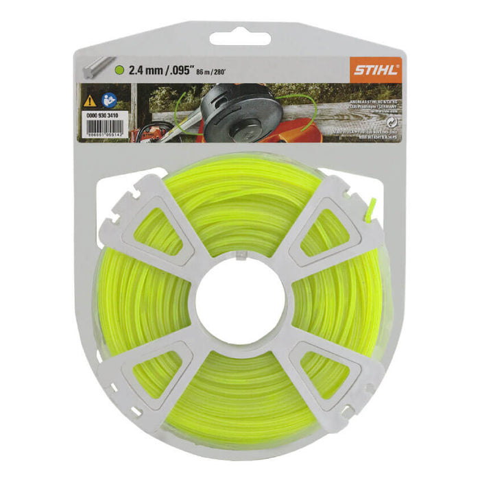 STIHL neon green X-shape trimmer line point 095 inch 280 foot pack