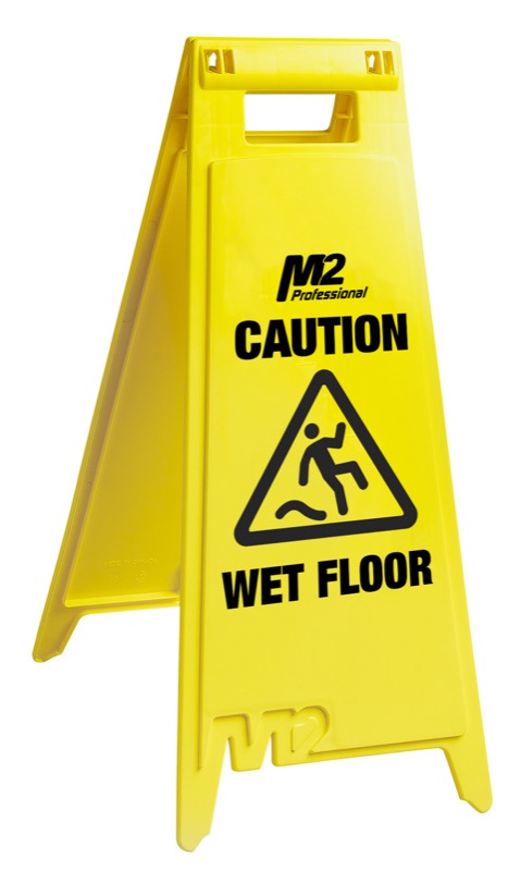M2 28-inch Caution Wet Floor sign - English only