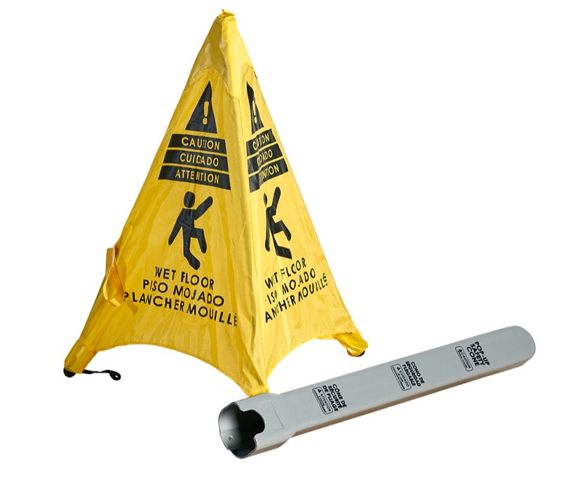 M2 yellow pop-up wet floor safety sign