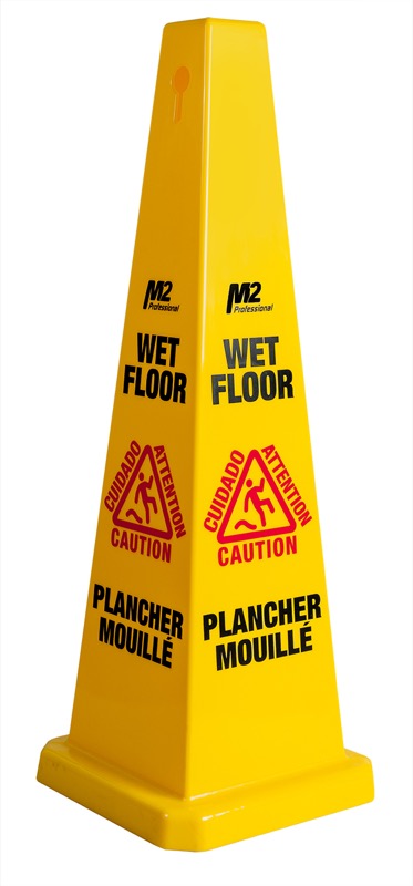 M2 36-inch four-sided caution sign English Spanish
