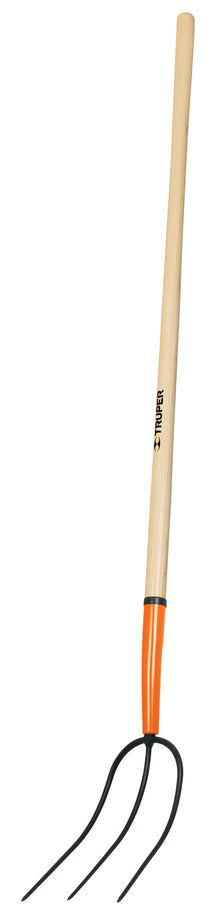 Truper 3-Tine Hay & Manure Fork with 48 in Wood Handle