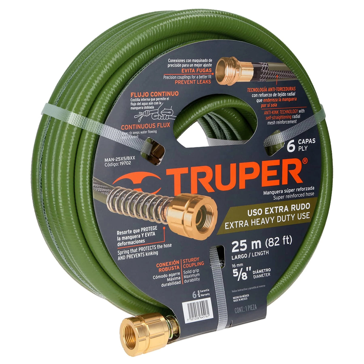Truper 5/8 in x 25 m 6-Ply Heavy-Duty Garden Hose