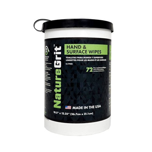NatureGrit® Heavy-Duty Hand & Surface Wipes – 72-Count Canister