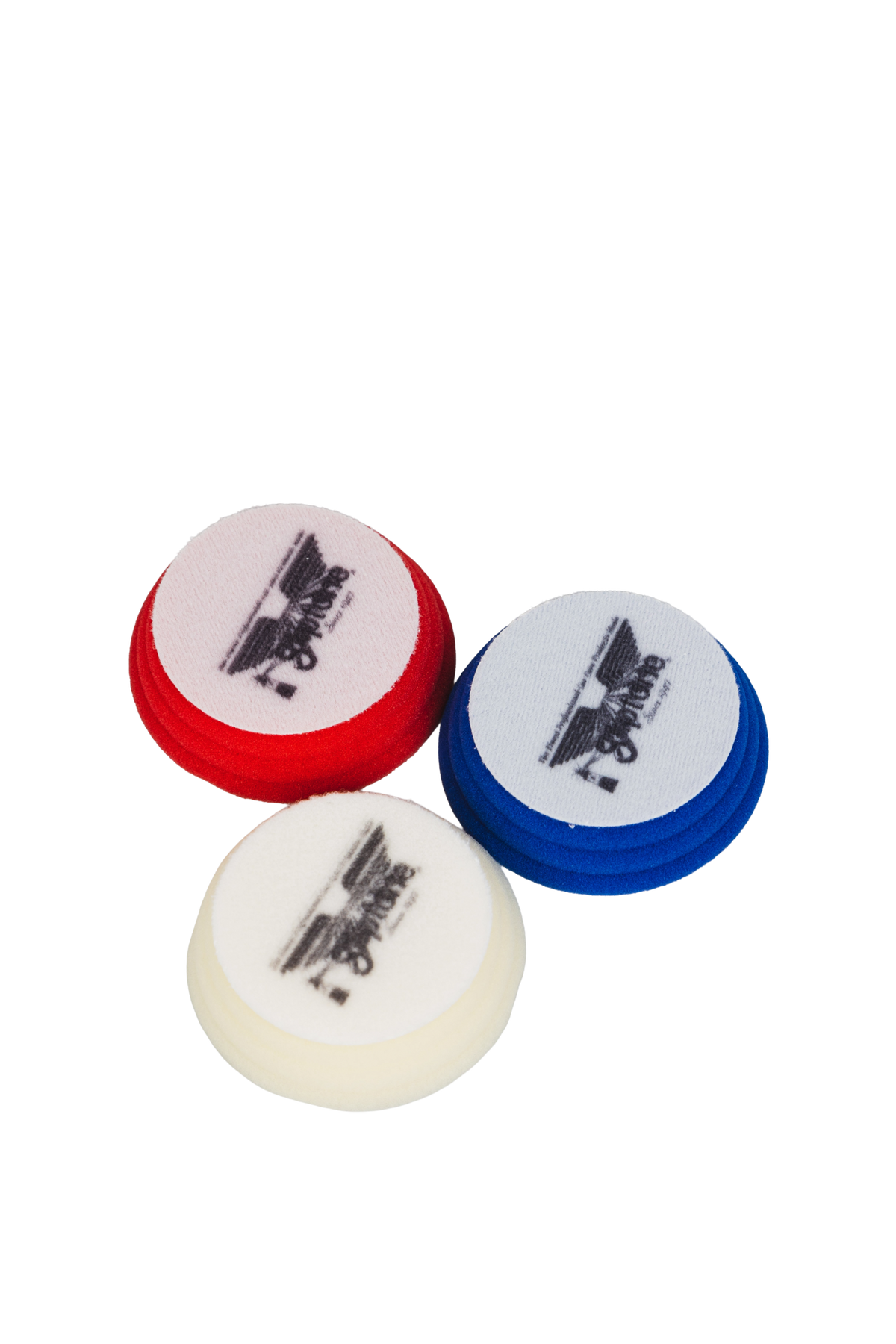 Gliptone Precision Softouch 3 inch red white and blue foam pad assortment