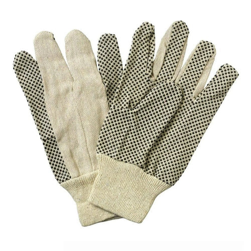 Safety Zone® PVC-Dotted Cotton Canvas Work Gloves – Men's | 8 oz, Knit Wrist